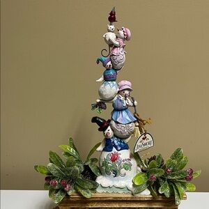 Jim Shore “Heartwood Creek” 2016 A Family of Flakes Stackable Snowman Family